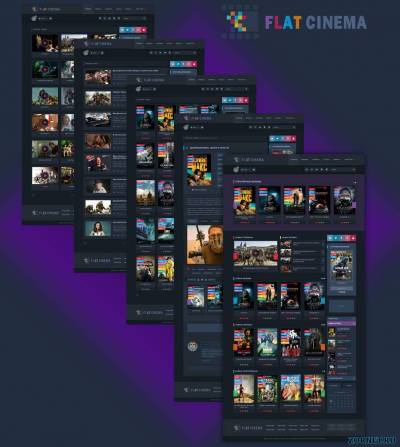 Адаптивный шаблон Flat Cinema для uCoz