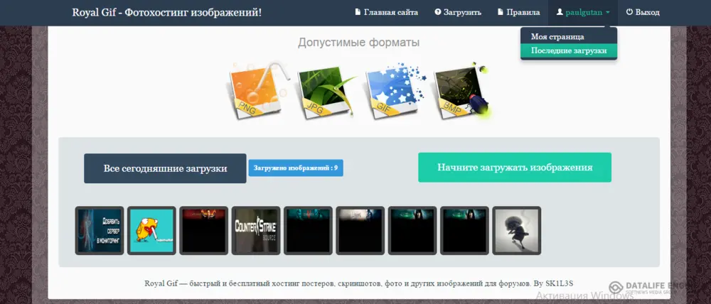 Шаблон фотохостинга от SK1L3S
