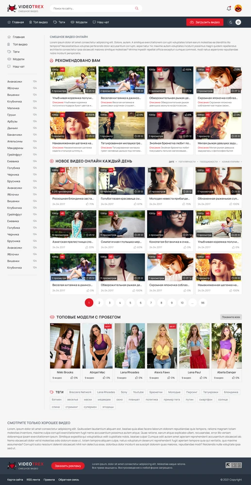Adult Шаблон VideoTrex для DLE