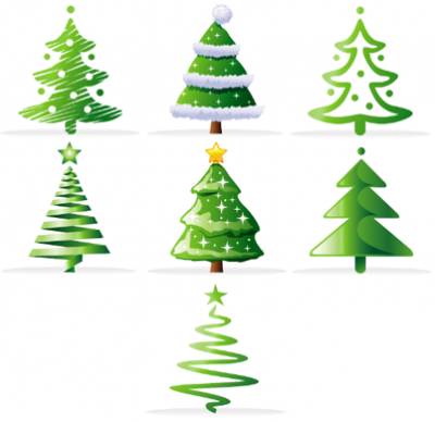 Зеленые елки в png формате